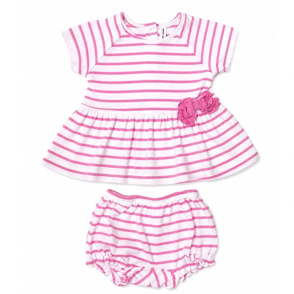 Tommy Hilfiger Baby Girl 0-3M Pink Cable Knit Cardigan Janie Jack Dress Bloomers